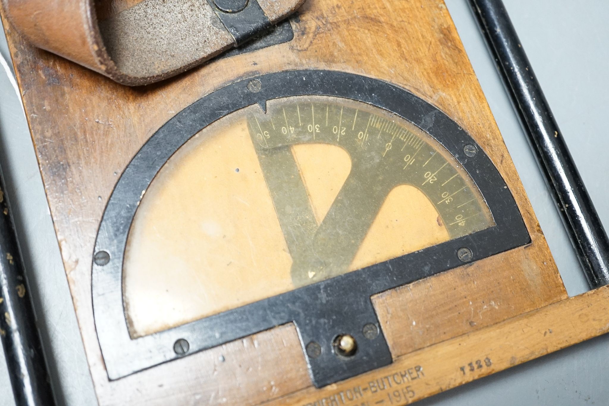 WWI artillery battery range calculator and similar Houghton-Butcher protractor, 1915/16